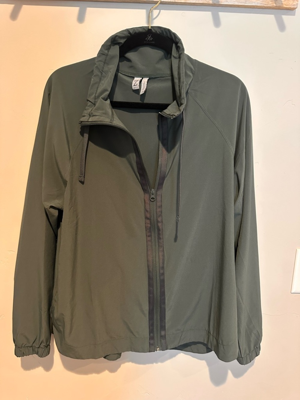 Zella Olive Green Athletic Zip Jacket